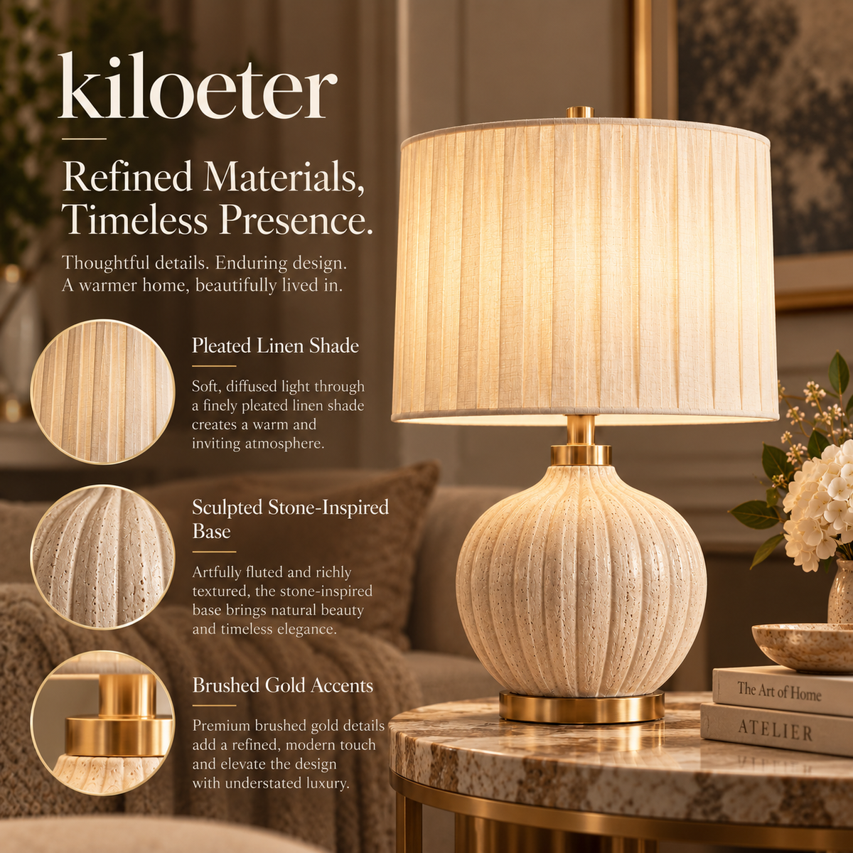 kiloeter® Sculpted Glow Table Lamp A Softer Way to Style Your Home