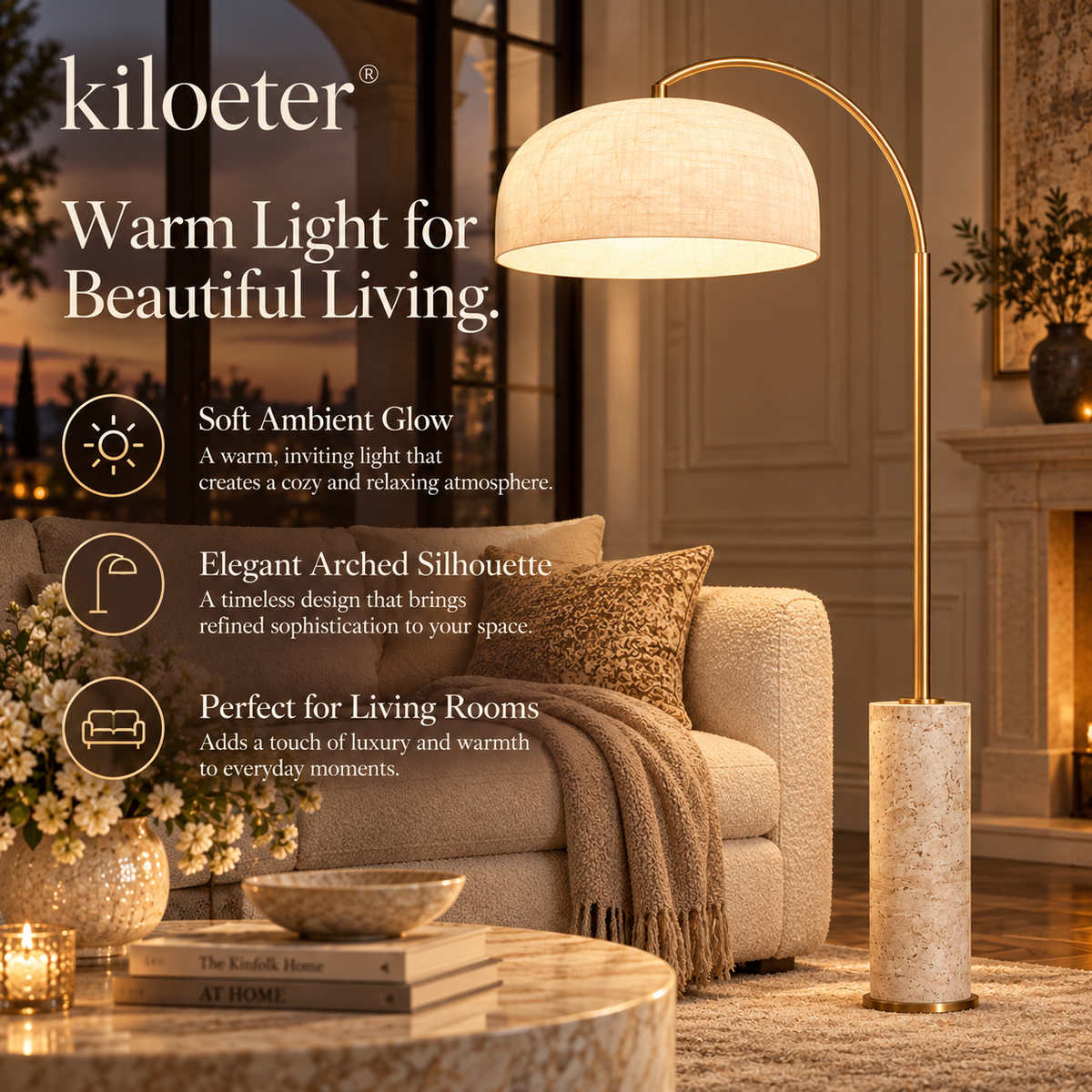 kiloeter® Living room floor lamp – Warm Light, Timeless Elegance