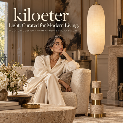 kiloeter® Sculptural Floor Lamp – Warm Light, Timeless Style