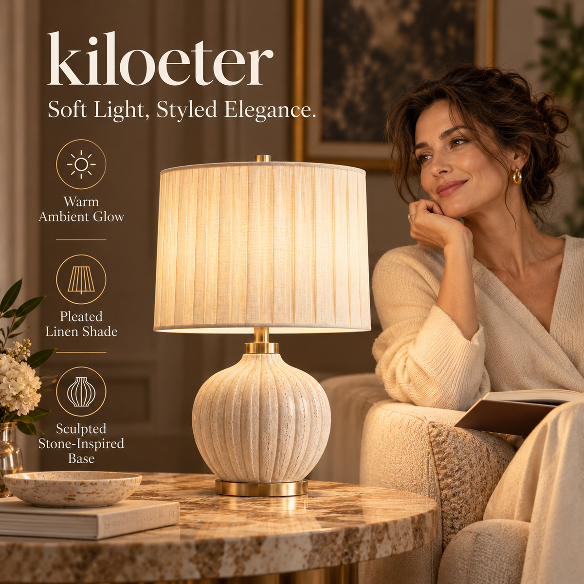 kiloeter® Sculpted Glow Table Lamp A Softer Way to Style Your Home