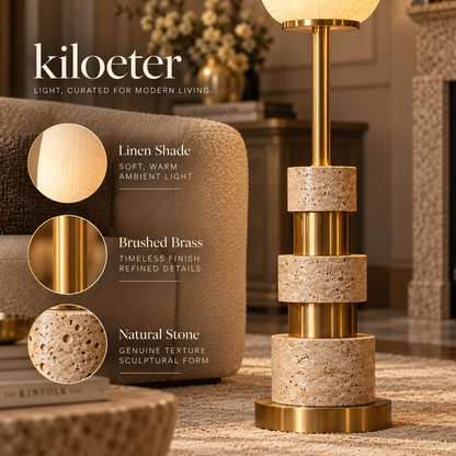 kiloeter® Sculptural Floor Lamp – Warm Light, Timeless Style