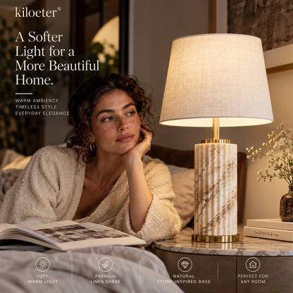 kiloeter® Heritage Stone Table Lamp Refined Details for a More Beautiful Everyday